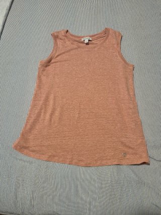 Camiseta de punto sin mangas rosa