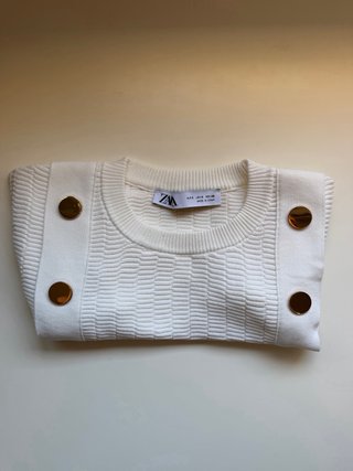 Top Zara Blanco Talla S