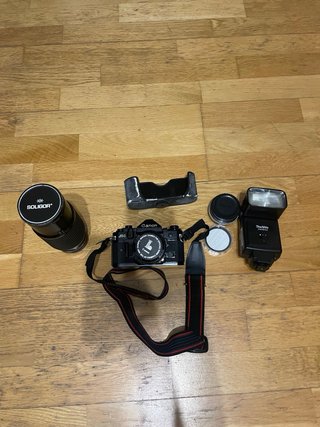 Pack Canon A-1 Cámara Analógica Negra