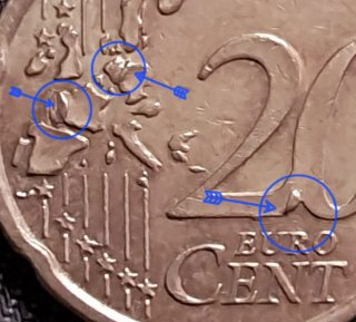 Lote Errores 20 Céntimos Bélgica 2002-2004 Exceso