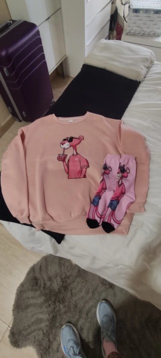 Sudadera Pink Panther Talla L + Calcetines