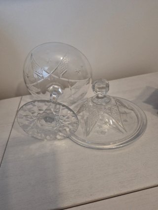 Compotera de cristal tallado