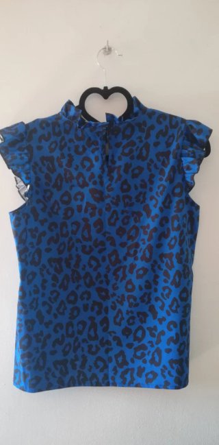 Camicetta senza maniche con stampa animalier