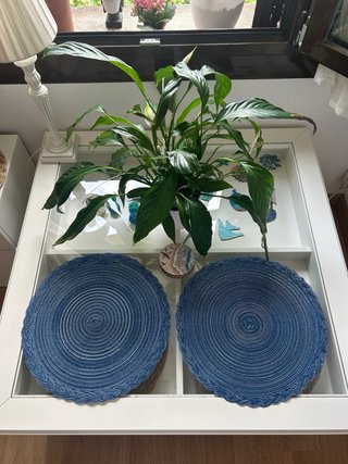 Mesa de centro cristal y madera
