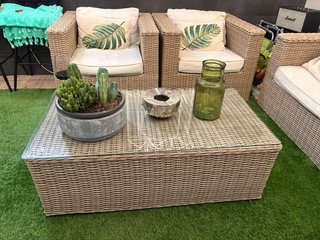 Conjunto Terraza: 2 Sofás y Mesa Ratán