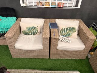 Conjunto Terraza: 2 Sofás y Mesa Ratán