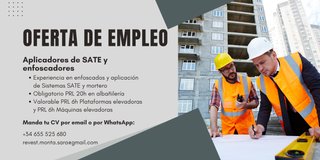 SE BUSCAN ENFOSCADORES Y APLICADORES SATE