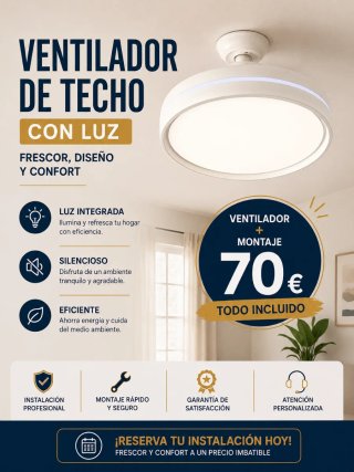 Ventilador de techo con luz LED