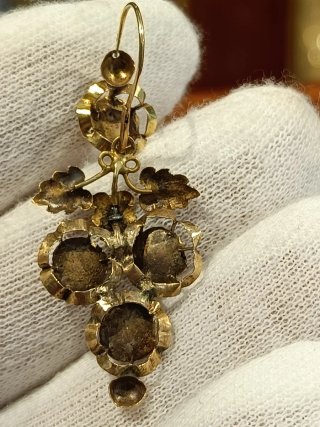 Pendientes Isabelinos Oro 14 quilates Antiguos