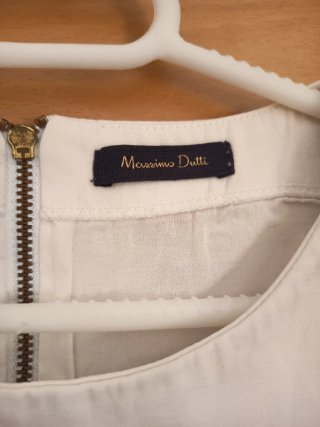 Vestido Massimo Dutti Blanco Verano Mujer