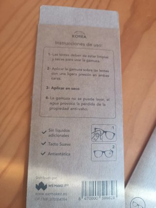 Gamuza anti-vaho reutilizable. Nueva