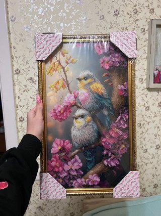 Cuadro Amor en Flor Pájaros