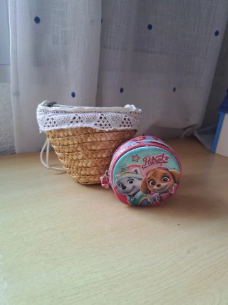 Bolso mimbre mini y monedero Paw Patrol