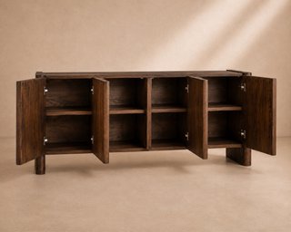 Aparador de madera acabado nogal