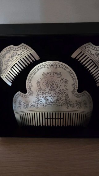 Peinetas Plata Flor de Agua