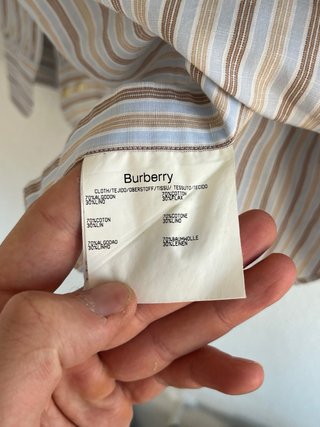 Camisa Burberry Lino y Algodón Rayas