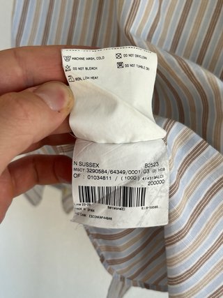 Camisa Burberry Lino y Algodón Rayas