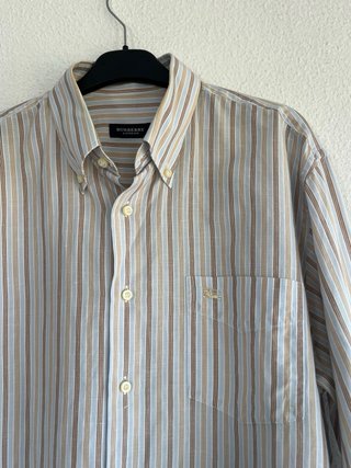 Camisa Burberry Lino y Algodón Rayas