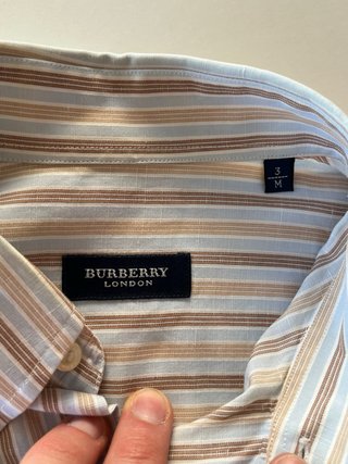 Camisa Burberry Lino y Algodón Rayas