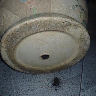 Macetero grande barro rústico pintado a mano