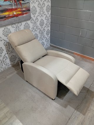Sillón tela beige reclinable