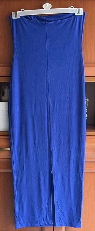 Vestido tubo liso casual azul talla M