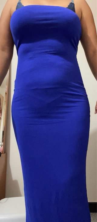 Vestido tubo liso casual azul talla M