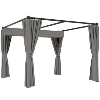 Pergola da Giardino con Tetto Retrattile e Tende
