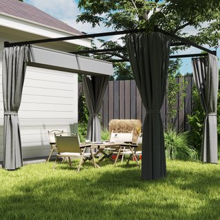 Pergola da Giardino con Tetto Retrattile e Tende