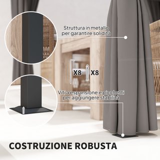 Pergola da Giardino con Tetto Retrattile e Tende