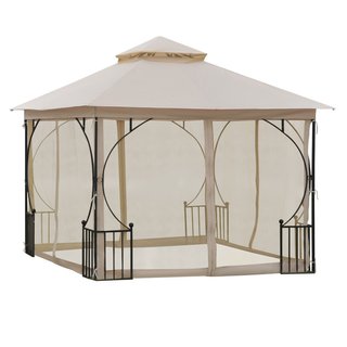 Gazebo da Giardino 3x3m in Metallo con Zanzariere