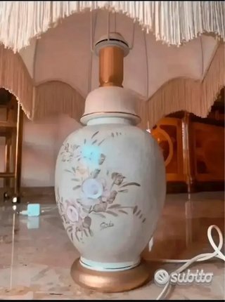 Lampada Ceramica Dipinta A Mano