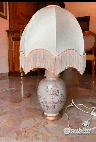 Lampada Ceramica Dipinta A Mano