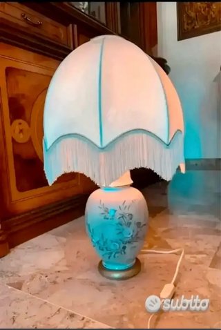 Lampada Ceramica Dipinta A Mano