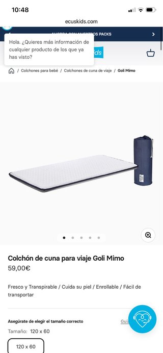 Cuna de viaje Hauck + colchón Ecus Kids