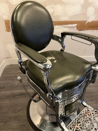 Sillón Barbero Vintage Piel y Metal