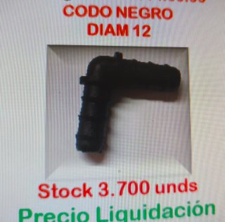 Lote 50ud Codo Negro Diam. 12