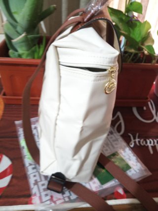 Mochila Longchamp Mujer Blanca y Marrón