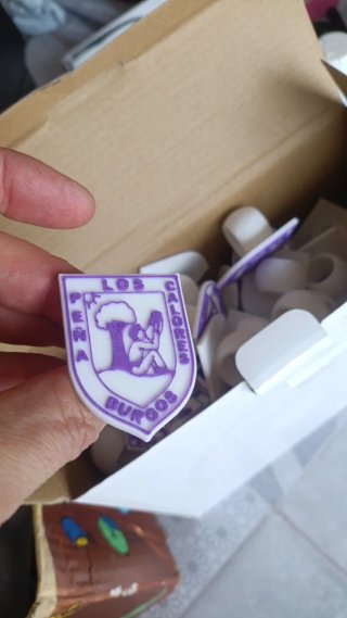 Anello per foulard per feste viola e bianco