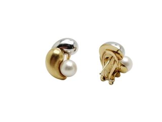 Pendientes de Oro Bicolor 18 Kt. 6 gr. de 2a mano