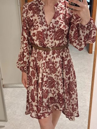 Vestido estampado flores con cinturón