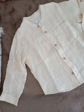 Camicia lino bimbo Zara panna