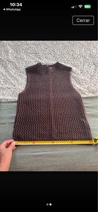 Top Zara Punto Malla Marrón Talla L