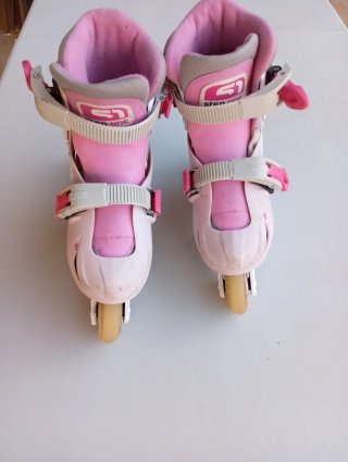 Patines en línea rosas, talla 28-31