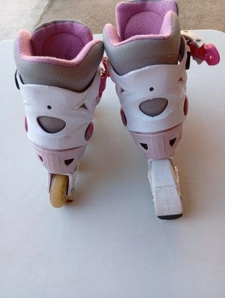 Patines en línea rosas, talla 28-31