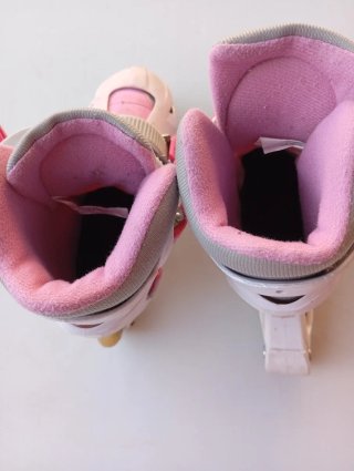 Patines en línea rosas, talla 28-31
