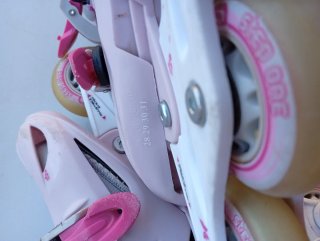 Patines en línea rosas, talla 28-31