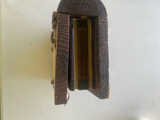 Caja joyero madera estilo antiguo mapa vintage