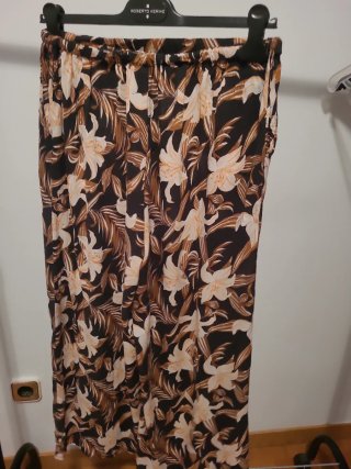 Pantalón Palazzo Estampado Hojas