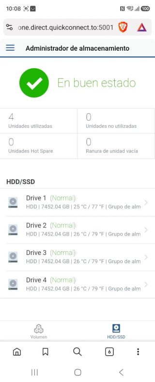 NAS Synology 4 bahías + 32TB (4x8TB) - DS416
